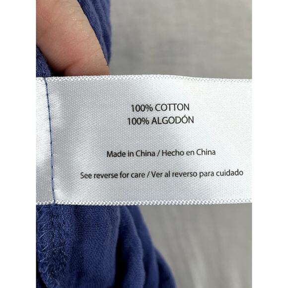 NWT Three Dots Double Gauze women's top in periwinkle, size L - Picture 6 of 9